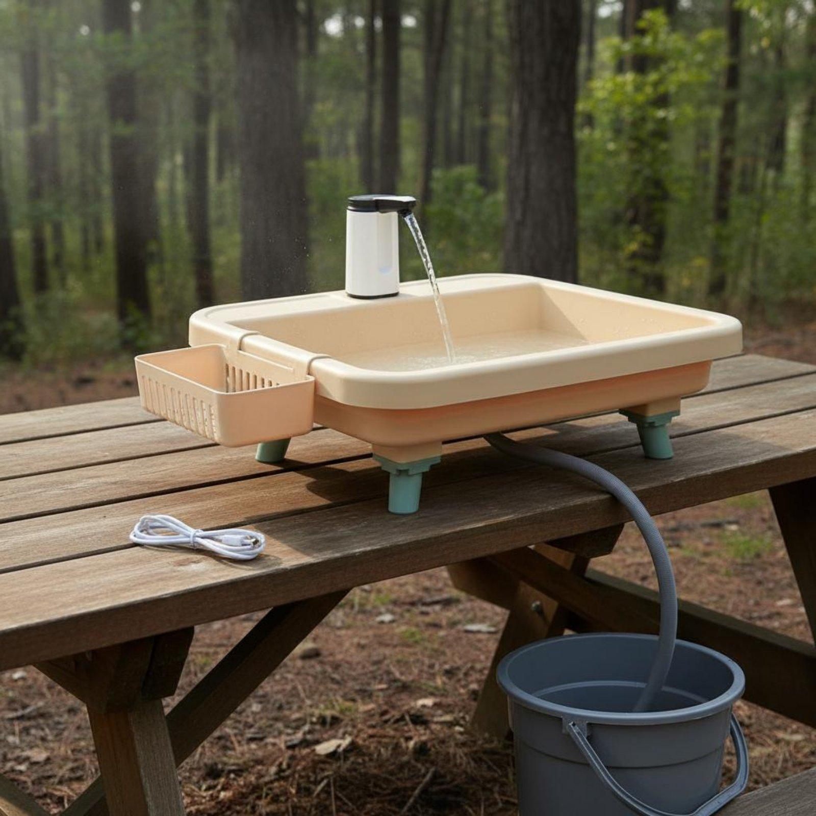 Outdoor In Camping - Outdoor Camping Washbasin Portable Sink Electric