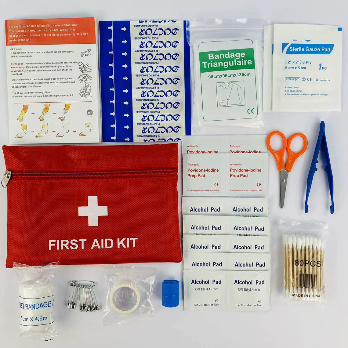 Outdoor Camping Vehicle - 14pcs First Aid Kit Trauma Kit