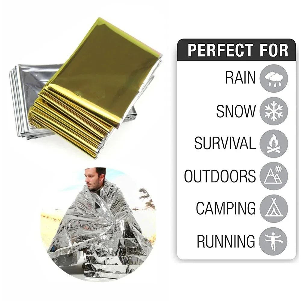 Outdoor Camping Rug - 5Pcs Emergency Thermal Blanket Folding Waterproof