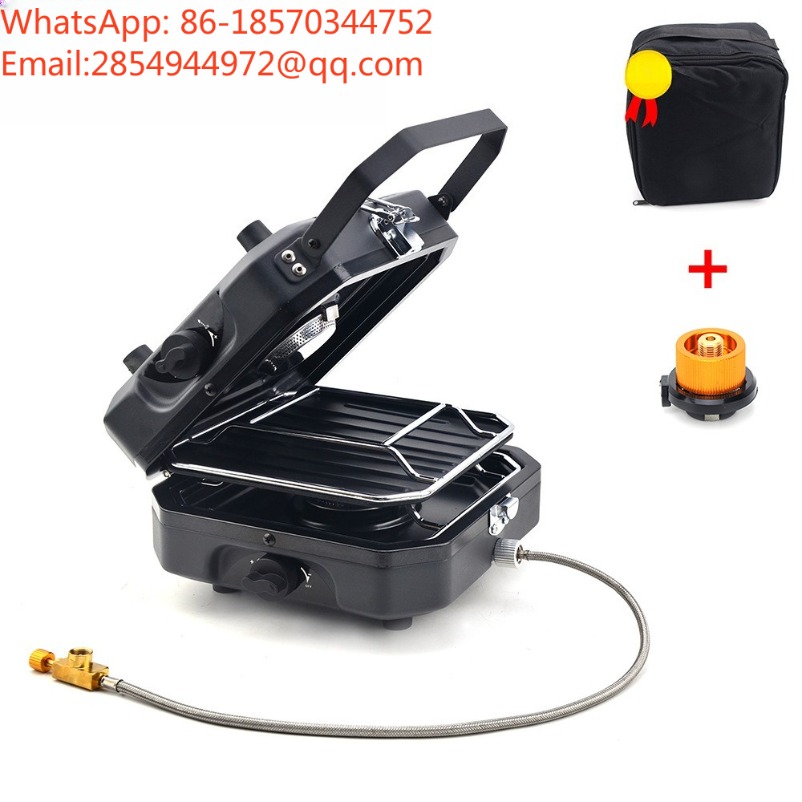 Outdoor Camping Stove - Dual‑Burner Portable Folding Gas Stove Stainless