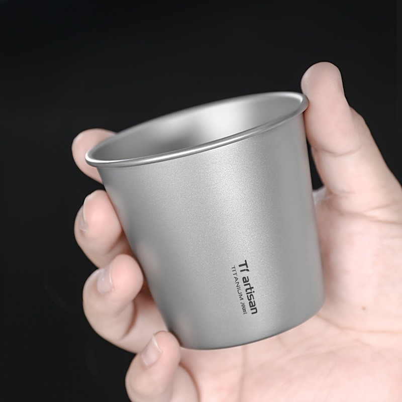 Outdoor Camping Utensils - 200ml Titanium Single-layer Outdoor Camping Cup