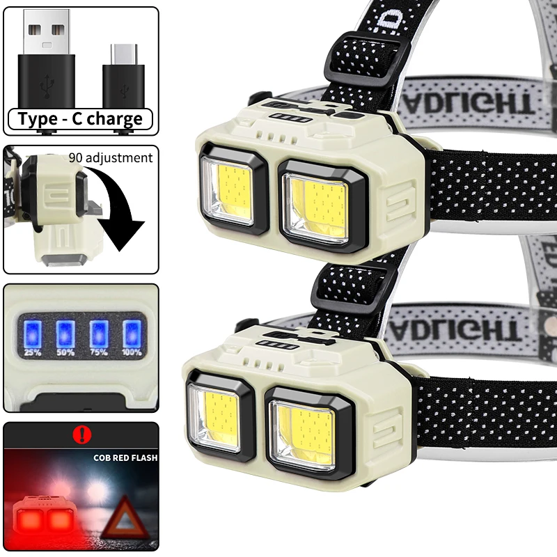 COB LED Headlamp Rechargeable  - đánh giá và giá Outdoor Camping Jobs