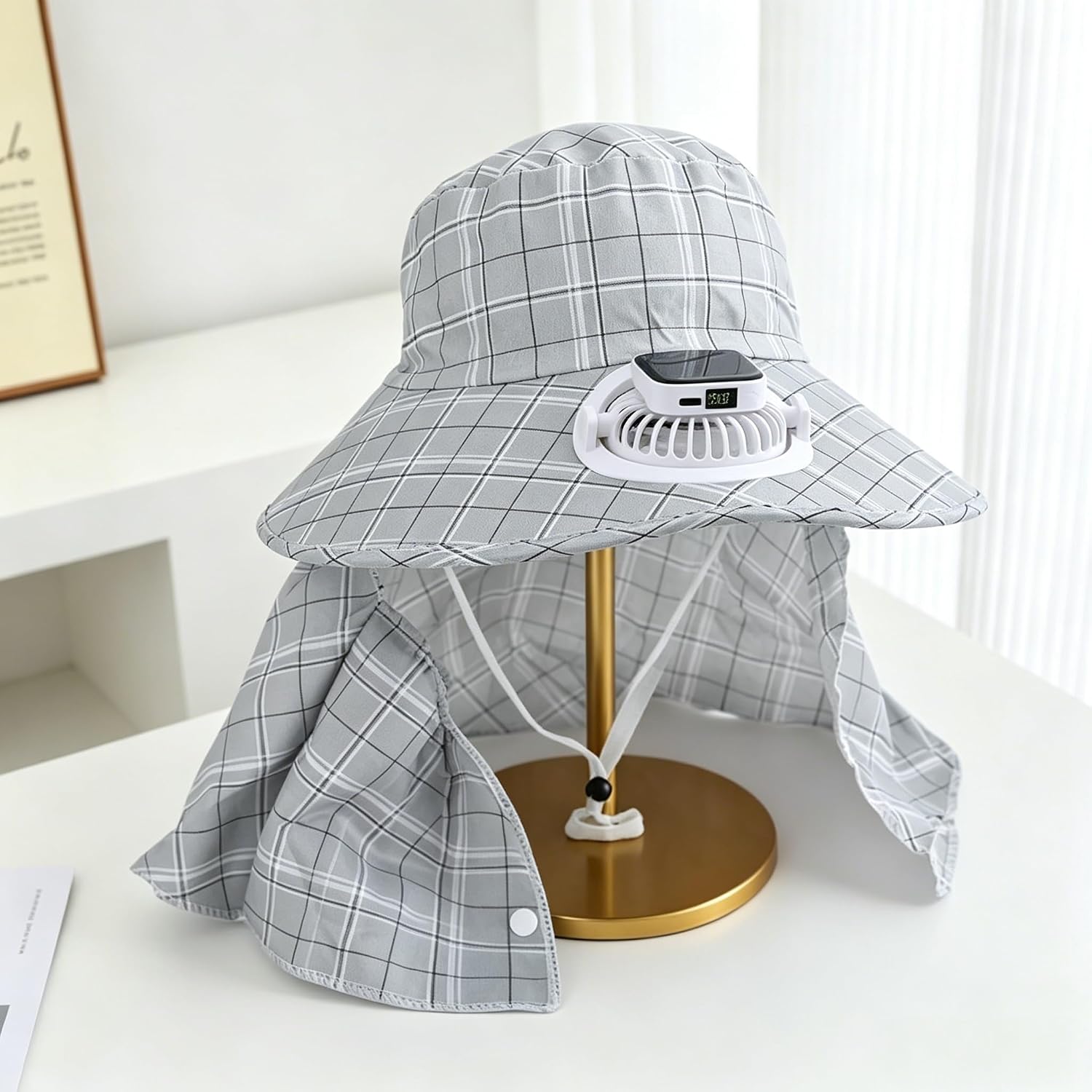 1PC Solar Power Neck Guard Fan - đánh giá và giá Outdoor Camping Hat