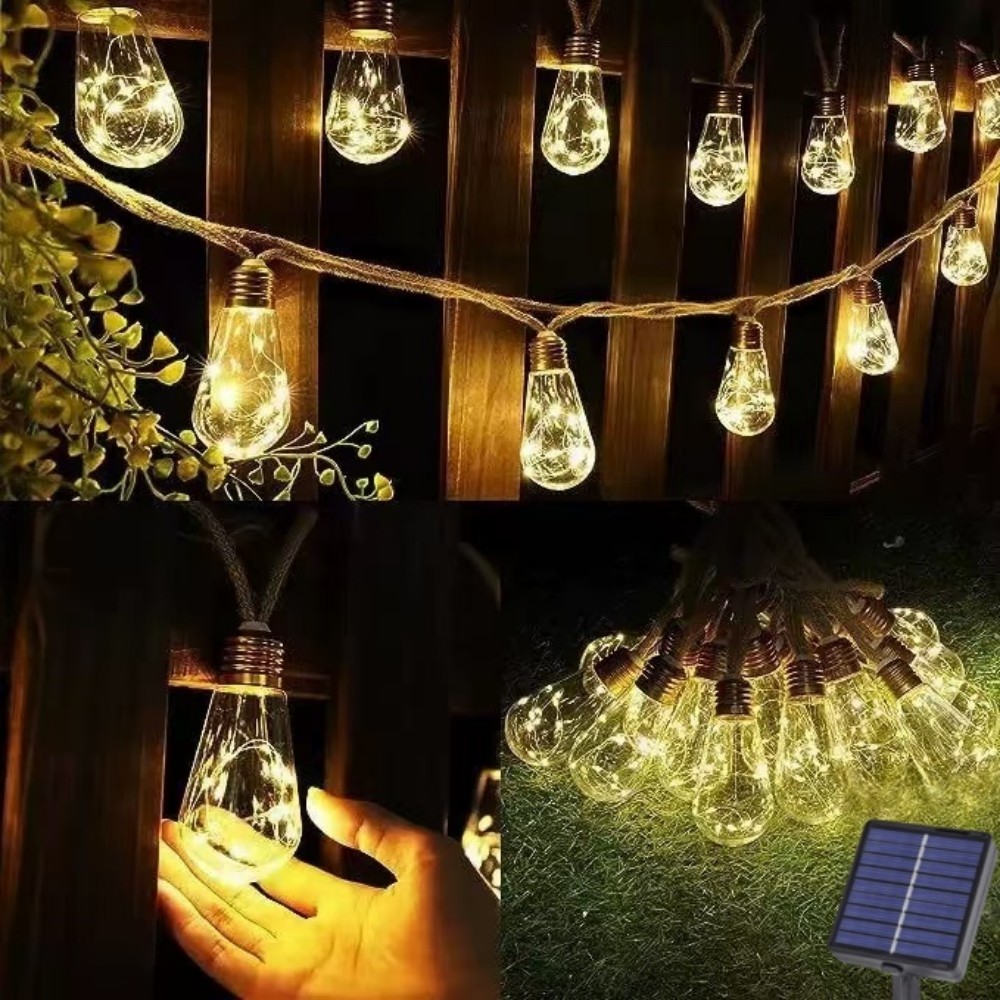 1PC 5M10LED Solar Hemp Rope Pa - đánh giá và giá Outdoor Camping Lights String