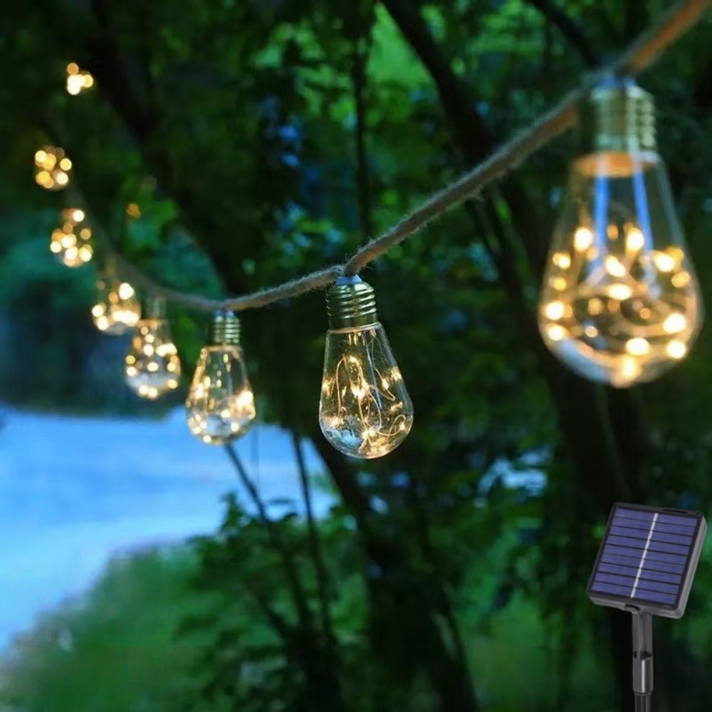 1PC 5M10LED Solar Hemp Rope Pa - đánh giá và giá Outdoor Camping Lights String