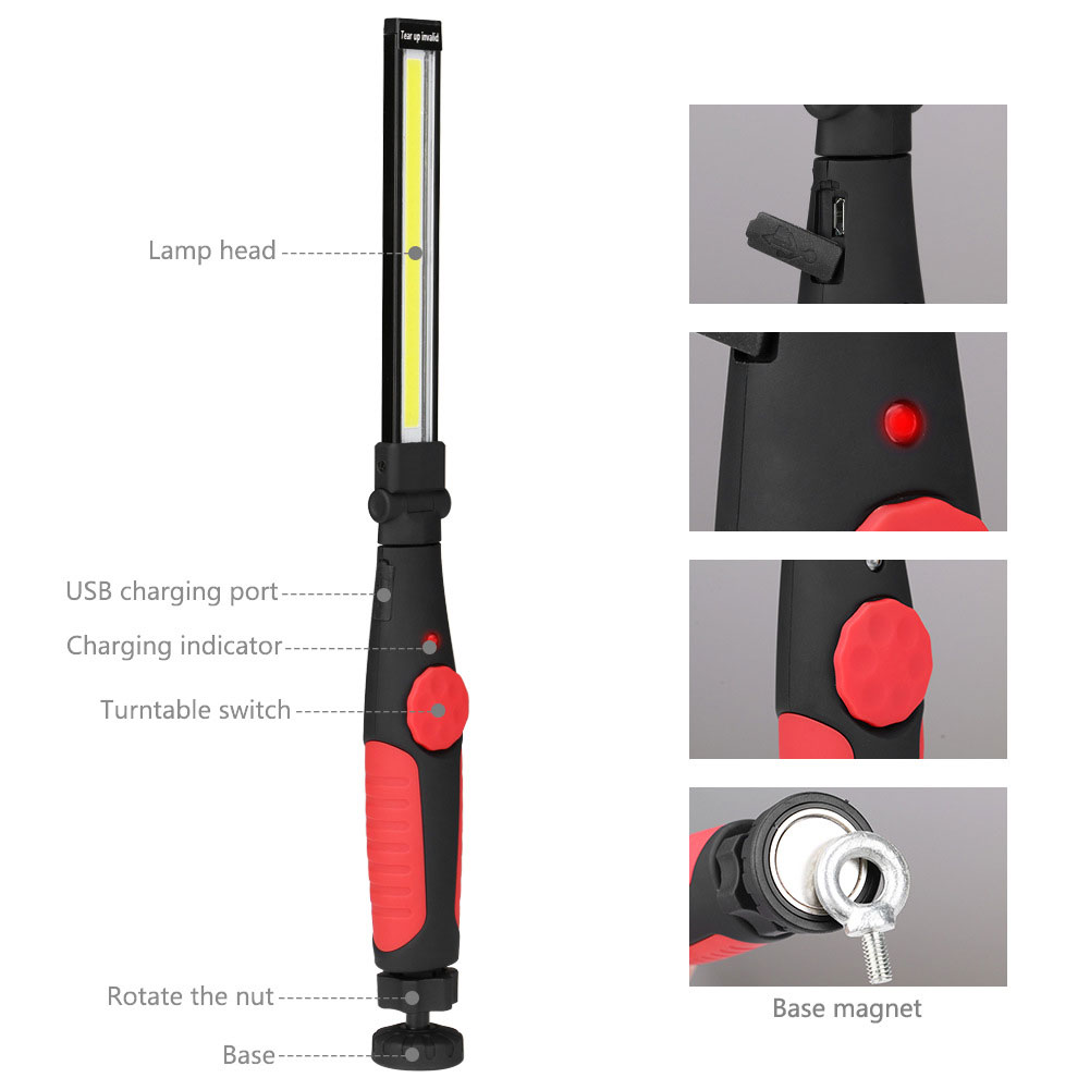 Folding COB Flashlight USB Rec - đánh giá và giá Outdoor Camping Jobs