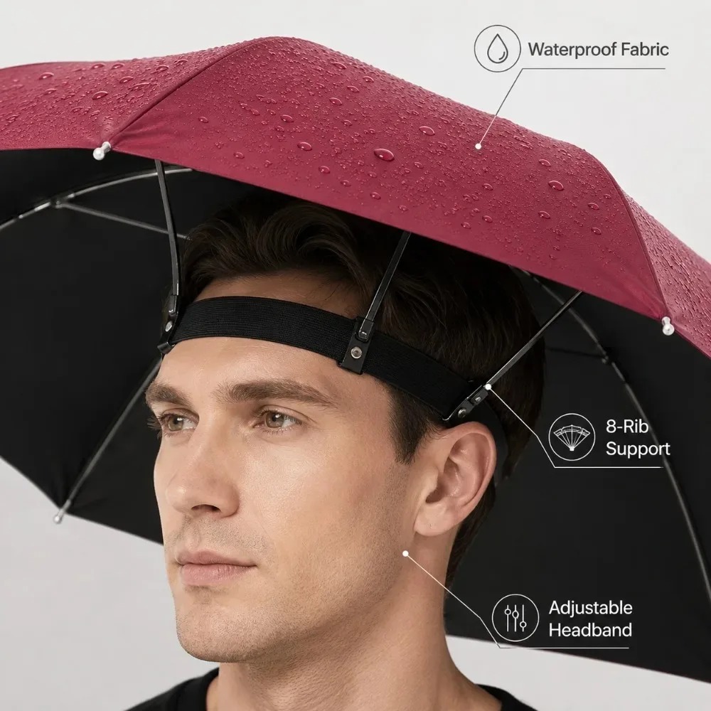 Foldable Head Umbrella Hat Han - đánh giá và giá Outdoor Camping Hat