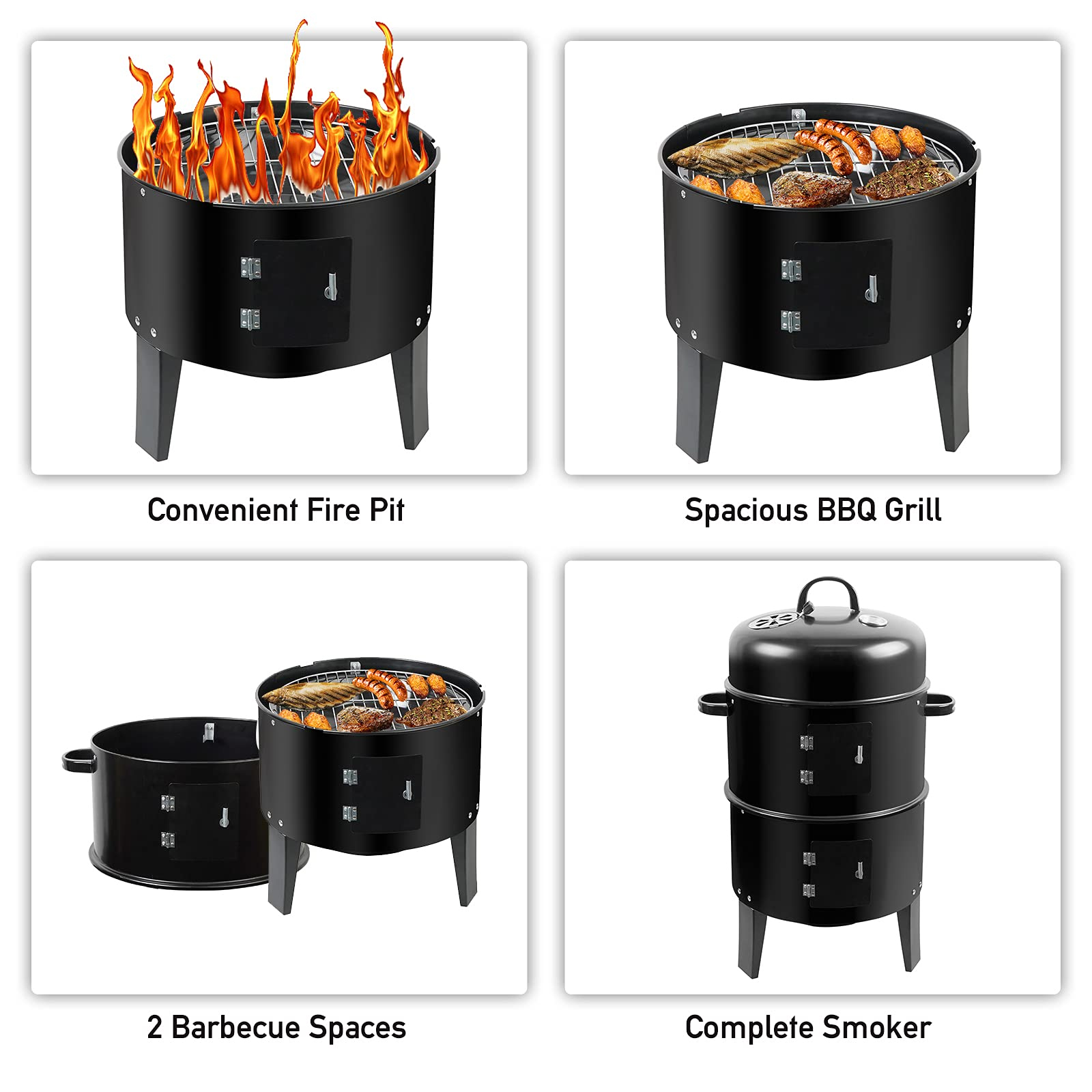 Vertical BBQ Grill Cooker Char - đánh giá và giá Outdoor Camping Fire Pit