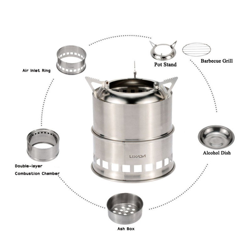 Lixada Stainless Steel Wood St - đánh giá và giá Outdoor Camping Sink