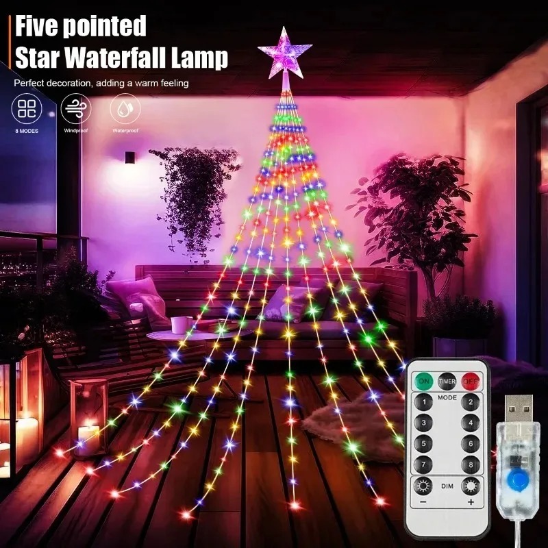 USB Powered Star Waterfall LED - đánh giá và giá Outdoor Camping Lights String