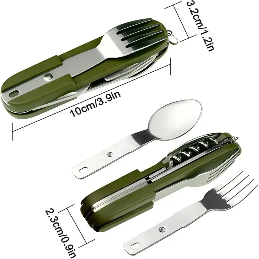 Camping Gear 5-in-1 Stainless  - đánh giá và giá Outdoor Camping Utensils