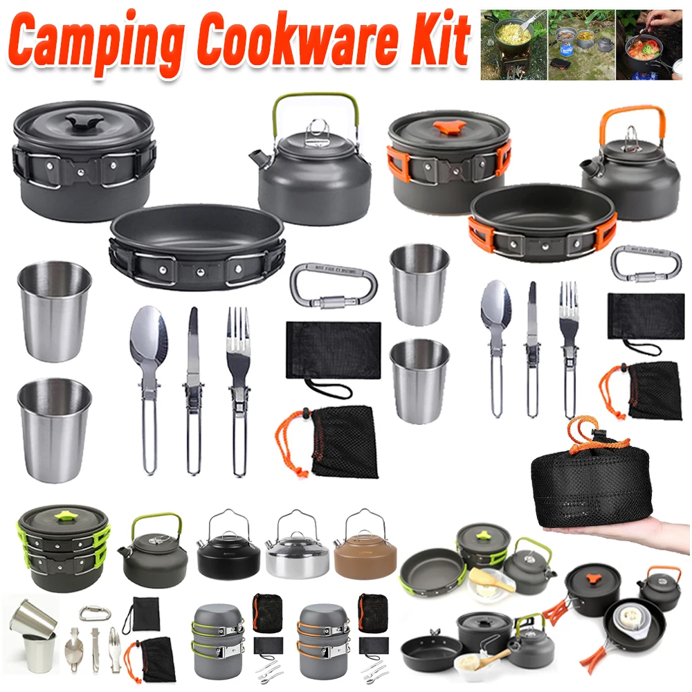 Camping Cookware Kit Kettle Po - đánh giá và giá Outdoor Camping Utensils