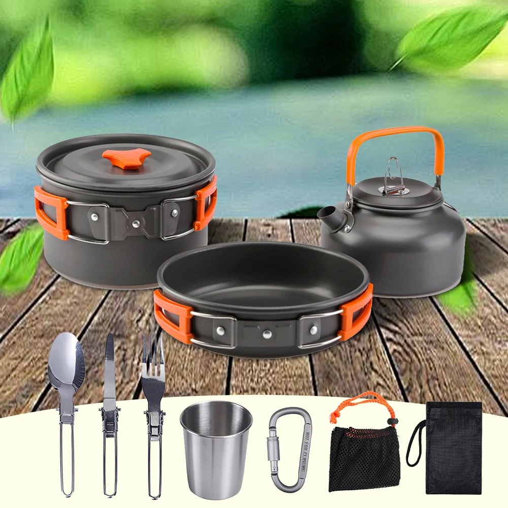 Camping Cookware Kit Kettle Po - đánh giá và giá Outdoor Camping Utensils