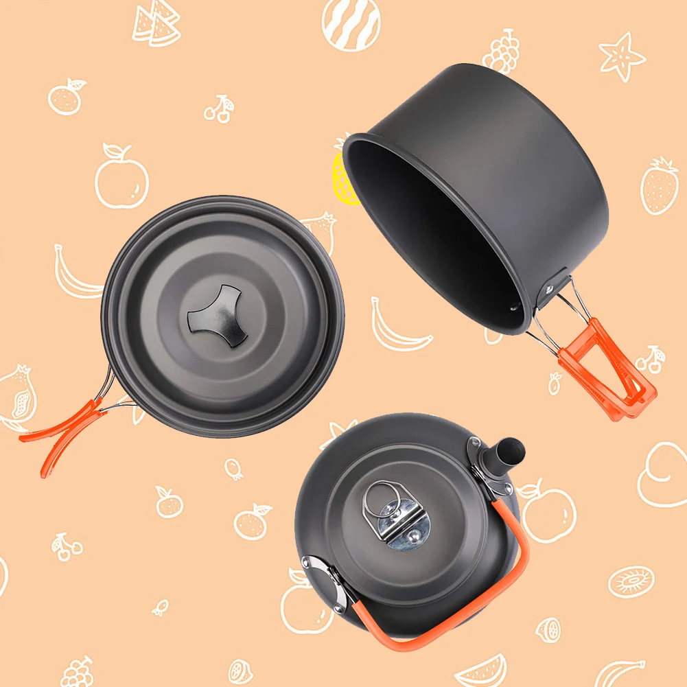 Camping Cookware Kit Kettle Po - đánh giá và giá Outdoor Camping Utensils